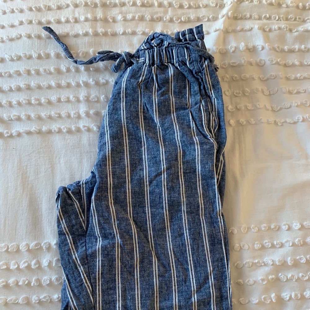 Striped straight leg beach pants